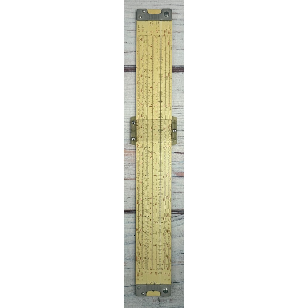 Pickett N803-T Dual Base Log Log Speed Rule Slide Rule with Leather Case